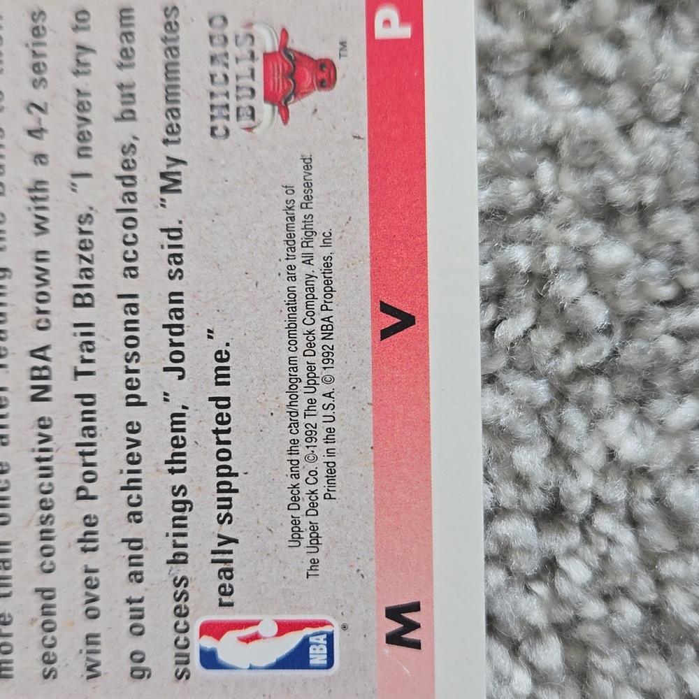 92-93 Upper Deck Michael Jordan Basketball Card - Picture 3 of 3